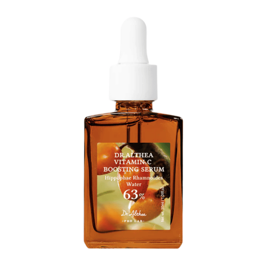 Dr. Althea Vitamin C Boosting Serum innehåller 63% havtornsvatten och är designad för att jämna ut hudtonen och minska mörka fläckar. Denna effektiva formula ger huden en strålande lyster och främjar cellförnyelse för en ungdomligare look.